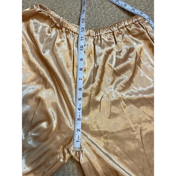 Vintage Claire’s Rose Champagne Embroidered Flannel Lined Pajama Set Sz S - Picture 11 of 12